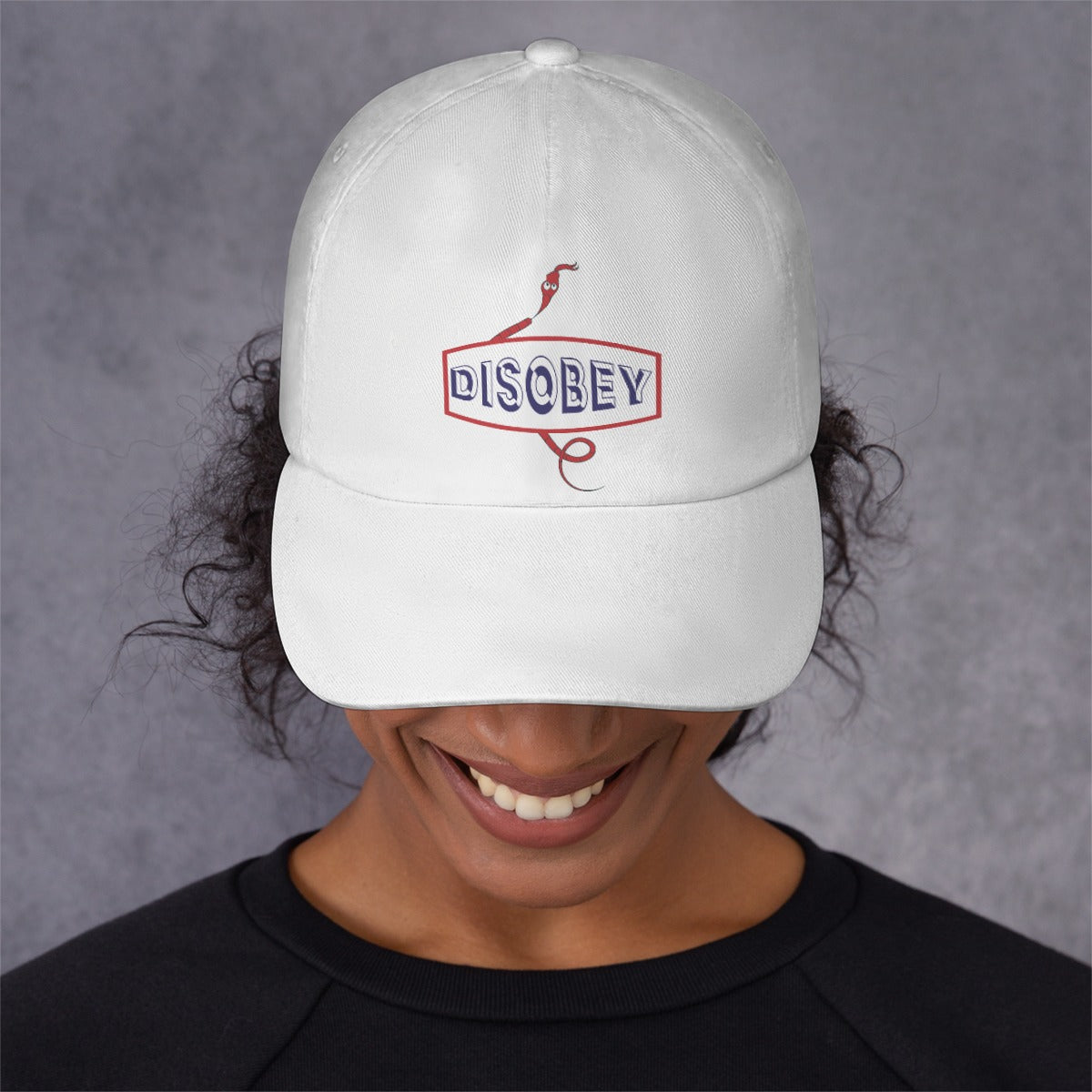 All-Over Print Peaked Cap With Box Kukloso Disobey Logo w/Snake White