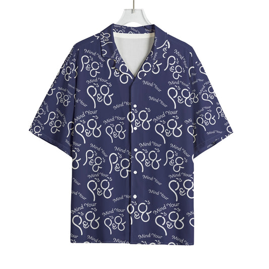 AOP Men's Hawaiian Rayon Shirt Kukloso Geo P's & Q's