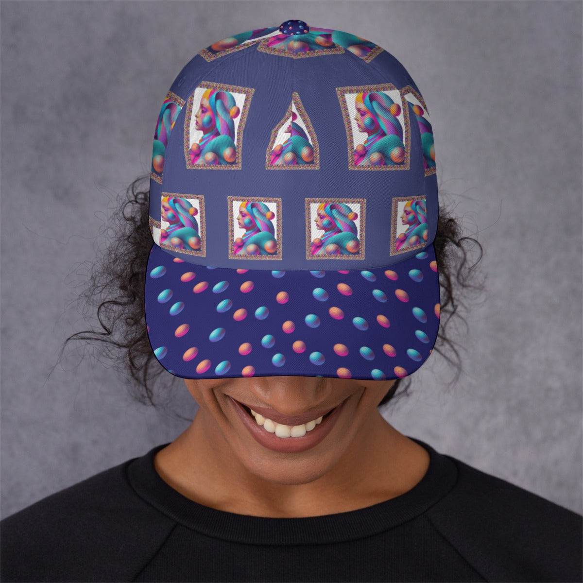 All-Over Print Unisex Peaked Cap With Box Kukloso Geo Abstract No 402