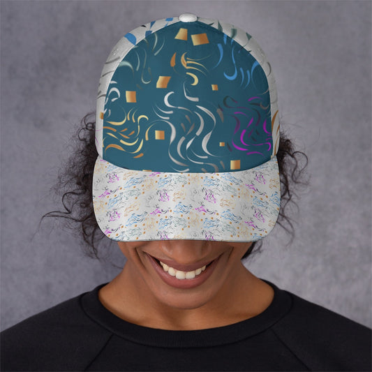 All-Over Print Unisex Peaked Cap With Box Kukloso Abstract Geo No 1374