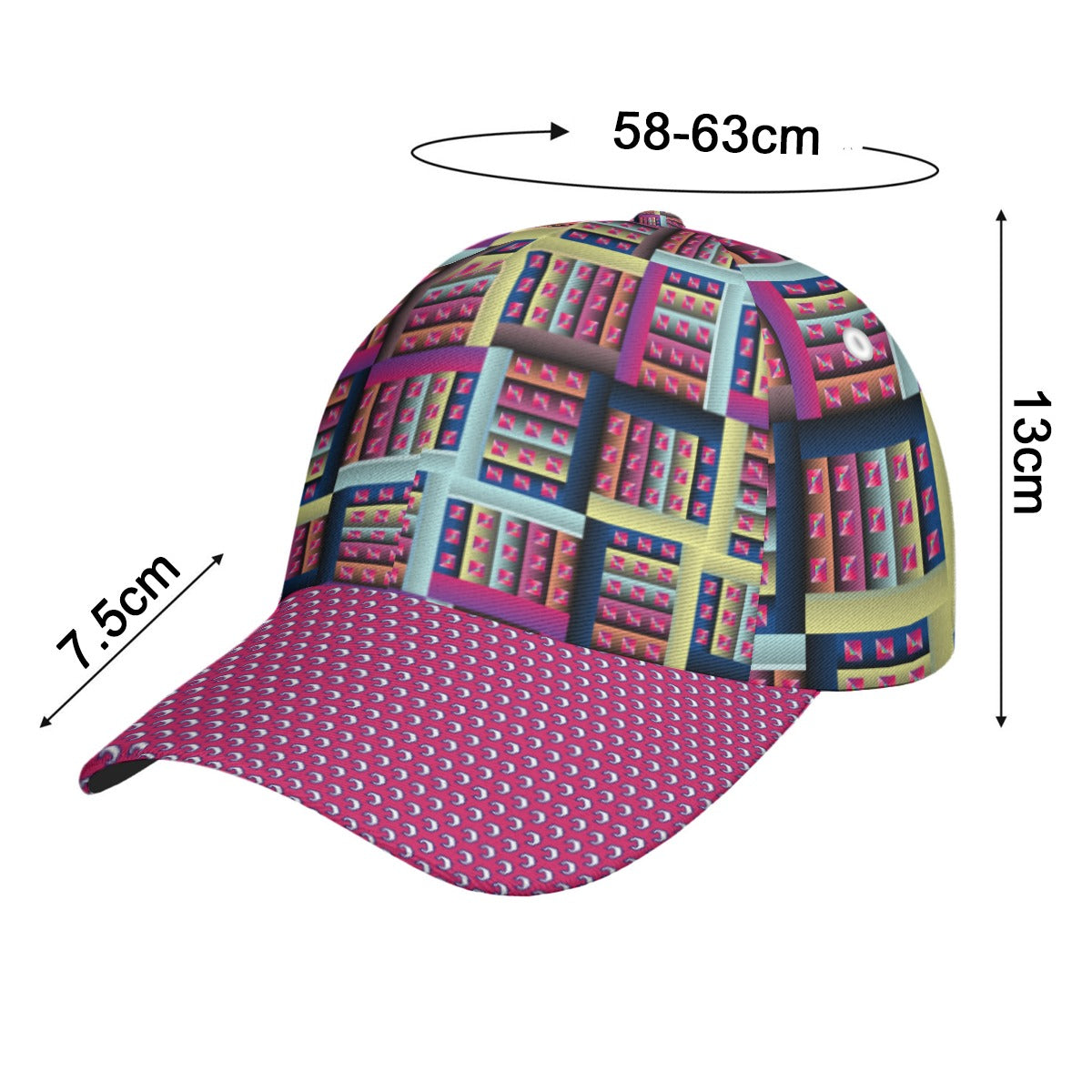 All-Over Unisex Print Peaked Cap With Box Kukloso Abstract Geo No 754