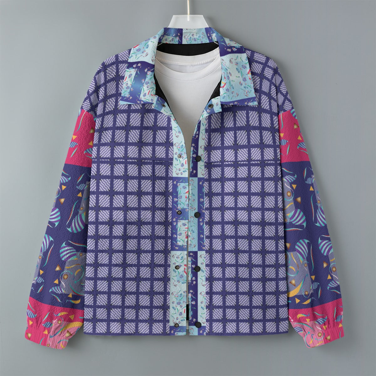 AOP Unisex Casual Lapel Jacket Kukloso Mandala No 63 Collage