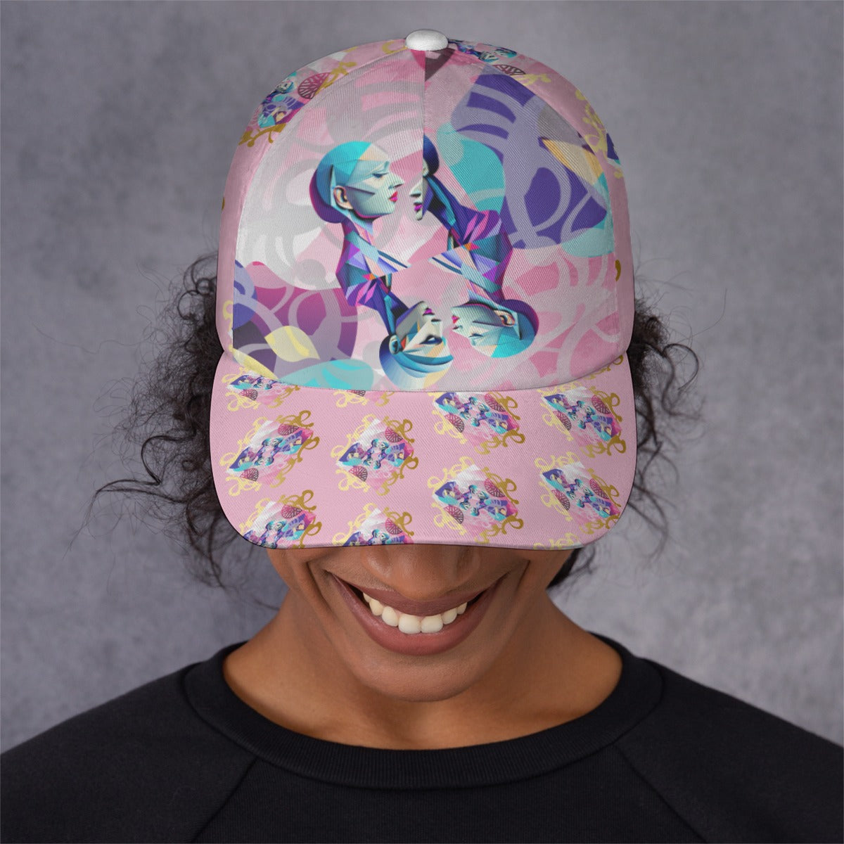 All-Over Print Unisex Peaked Cap With Box Kukloso Abstract Geo No 1636