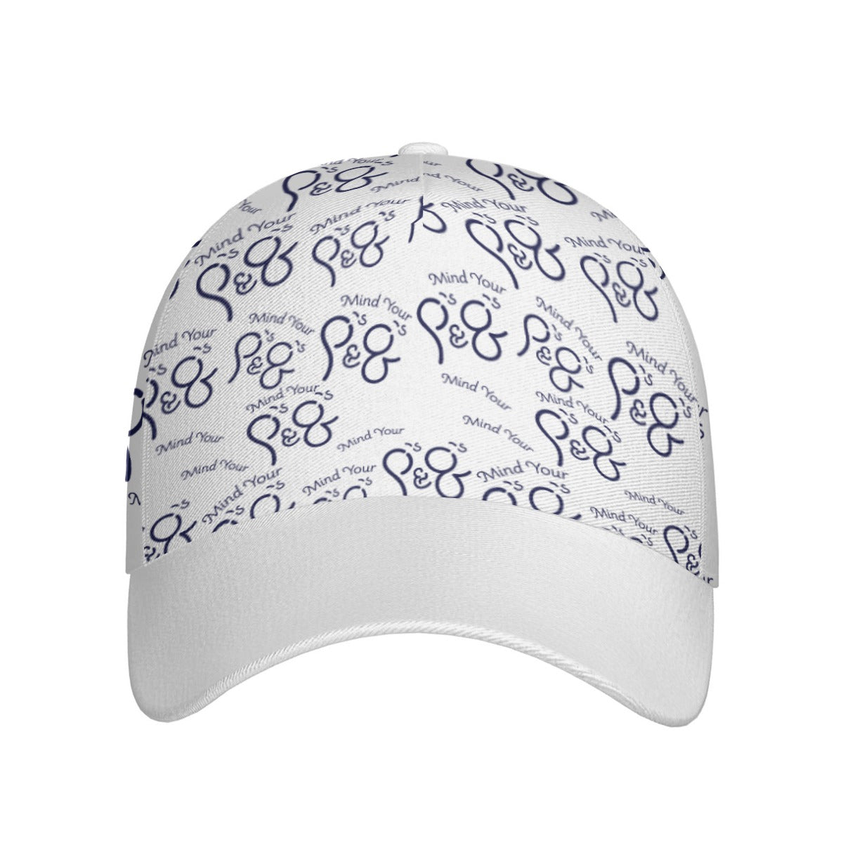 All-Over Print Unisex Peaked Cap With Box Kukloso P's & Q's White