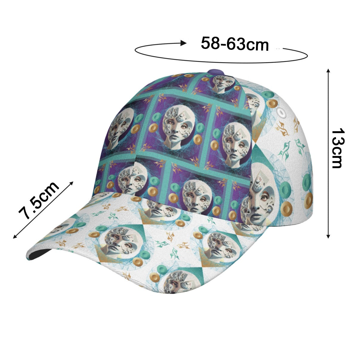 All-Over Print Unisex Peaked Cap With Box Kukloso Abstract Geo No 1345