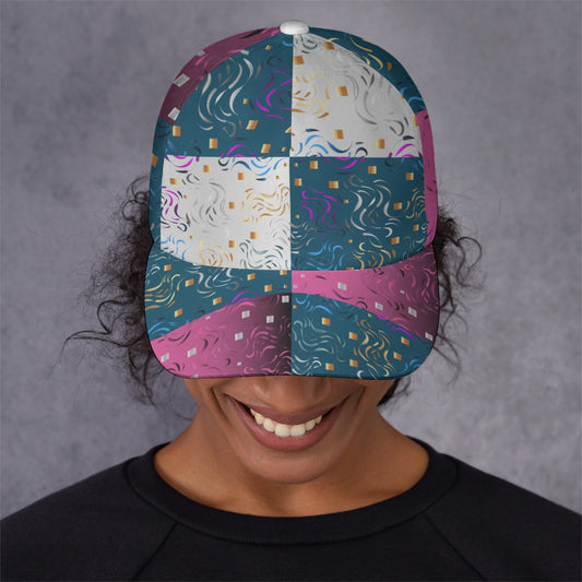 All-Over Print Unisex Peaked Cap With Box Kukloso Abstract Geo No 1364