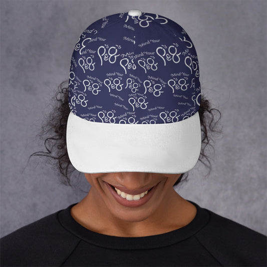 All-Over Print Unisex Peaked Cap With Box Kukloso P's & Q's Navy