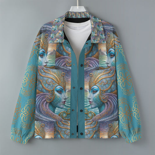 AOP Unisex Casual Lapel Jacket Kukloso Sea Siren No 1