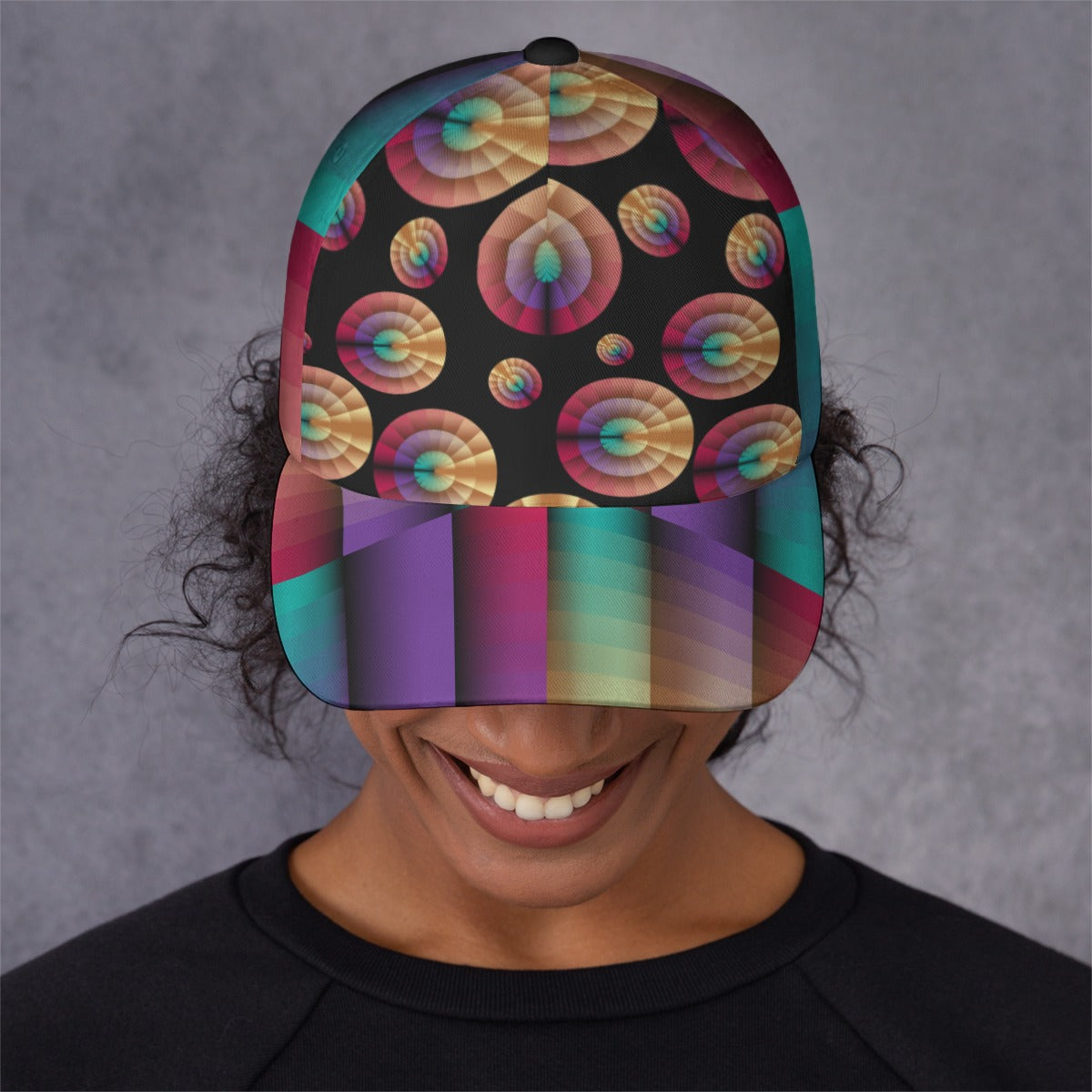 All-Over Print Unisex Peaked Cap With Box Kukloso Abstract Geo No 1219