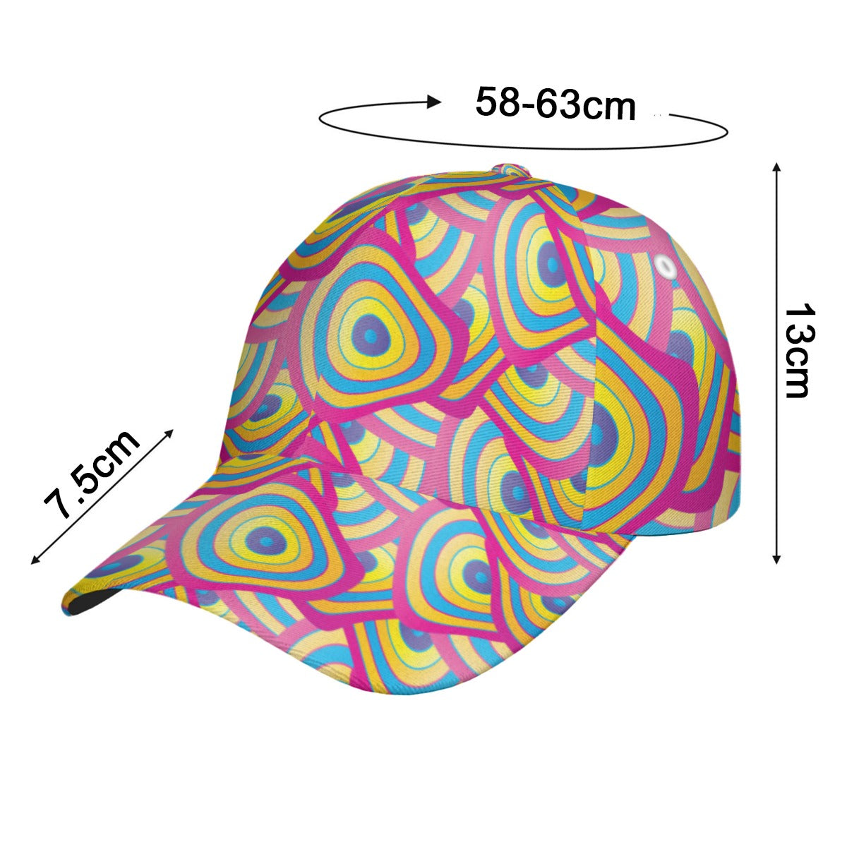 All-Over Unisex Print Peaked Cap With Box Kukloso Abstract Geo No 12