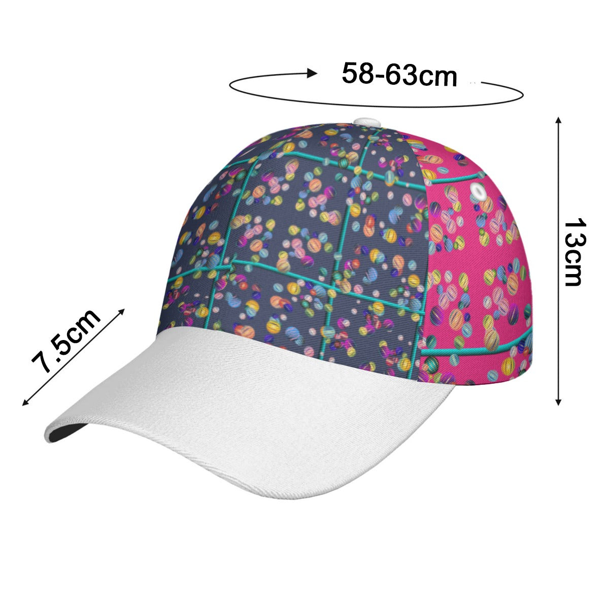 All-Over Print Unisex Peaked Cap With Box Kukloso Abstract Geo No 1128