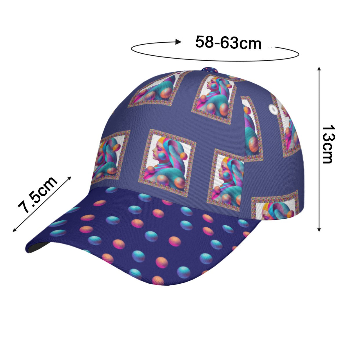 All-Over Print Unisex Peaked Cap With Box Kukloso Geo Abstract No 402