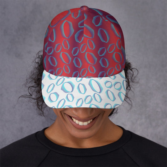 All-Over Unisex Print Peaked Cap With Box Kukloso Abstract Geo No 176