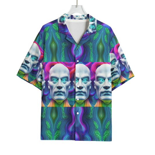 AOP Men's Hawaiian Rayon Shirt Kukloso Space Face No 16