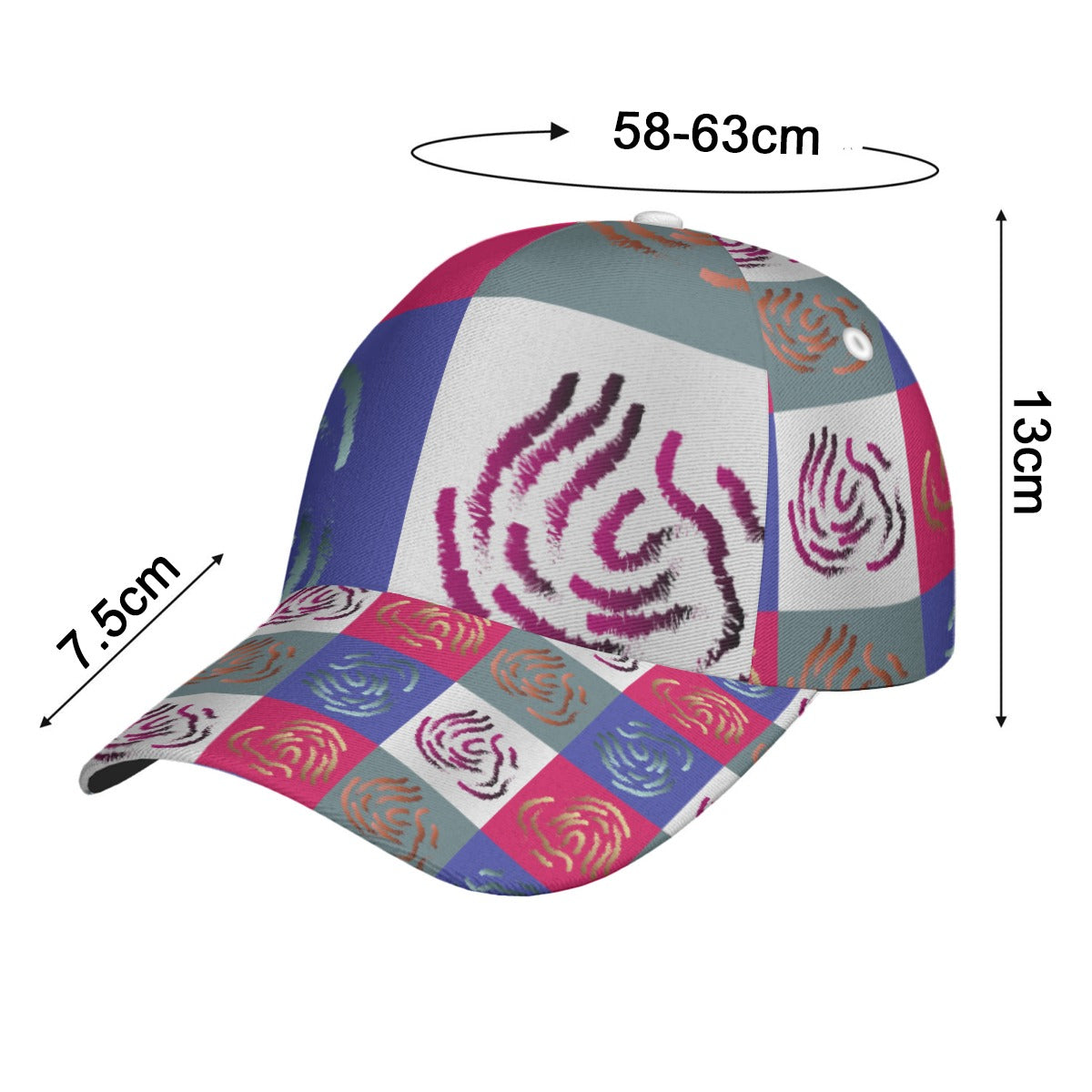 All-Over Print Unisex Peaked Cap With Box Kukloso Abstract Geo No 1376