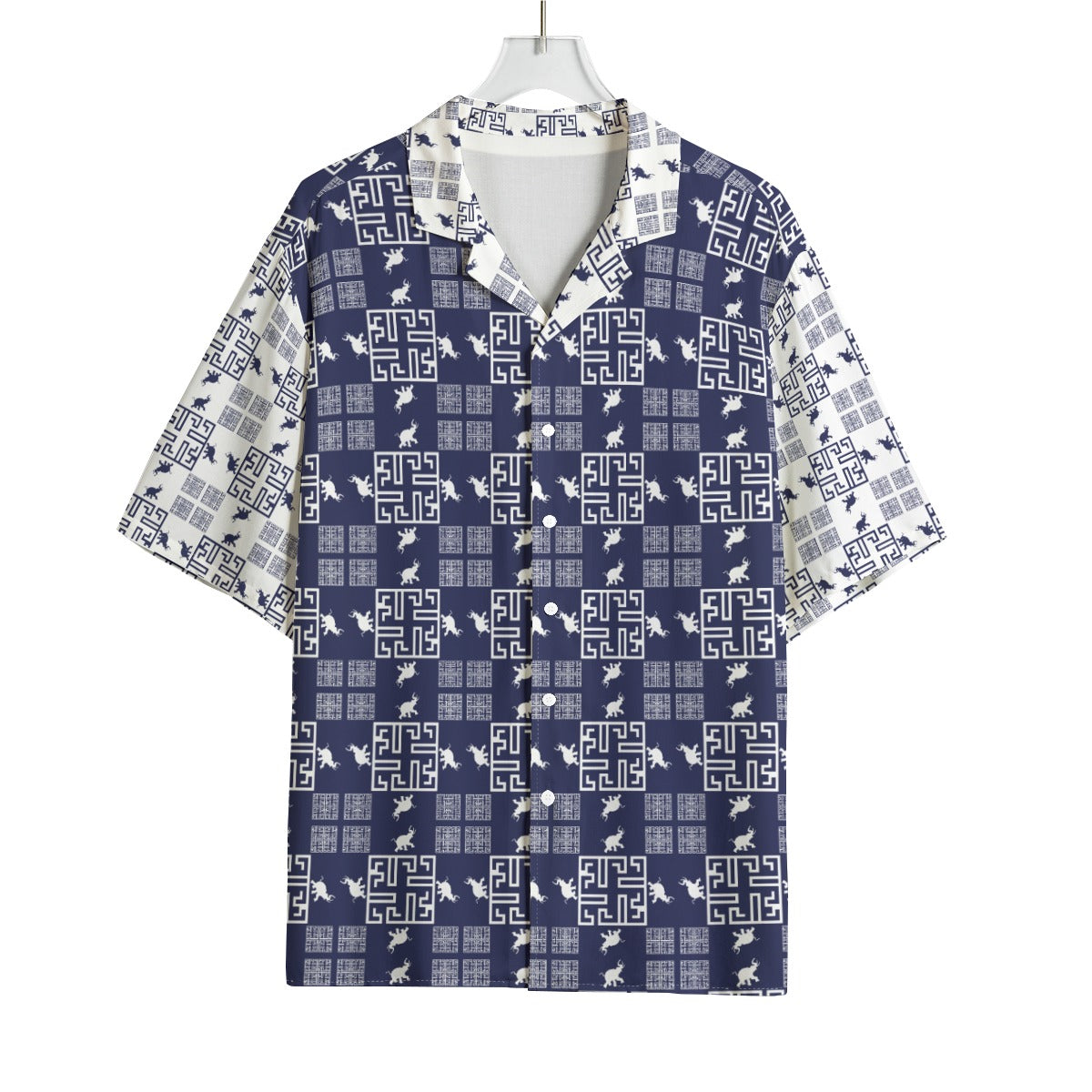 AOP Men's Hawaiian Rayon Shirt Kukloso Greek Border No 86