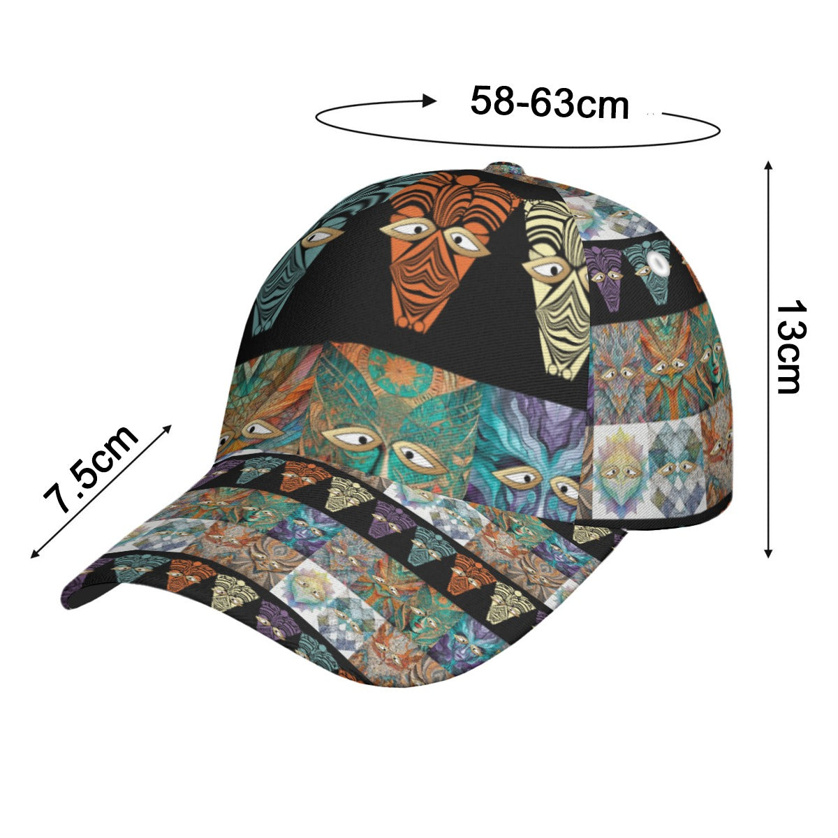 All-Over Print Unisex Peaked Cap With Box Kukloso Abstract Geo No 1830