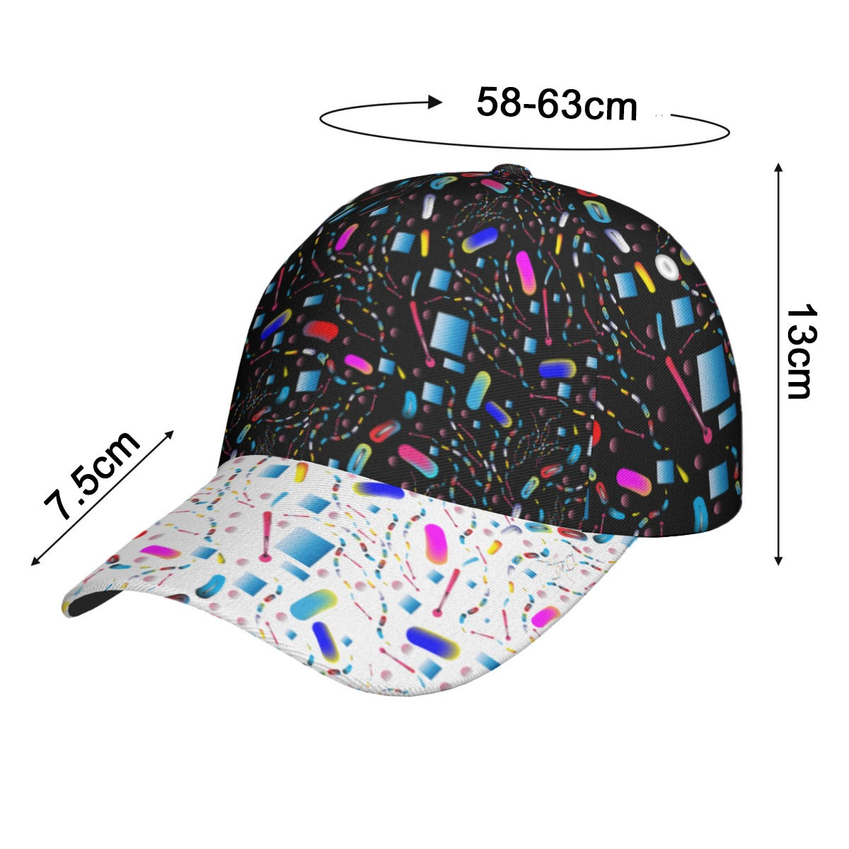 All-Over Unisex Print Peaked Cap With Box Kukloso Abstract Geo No 412