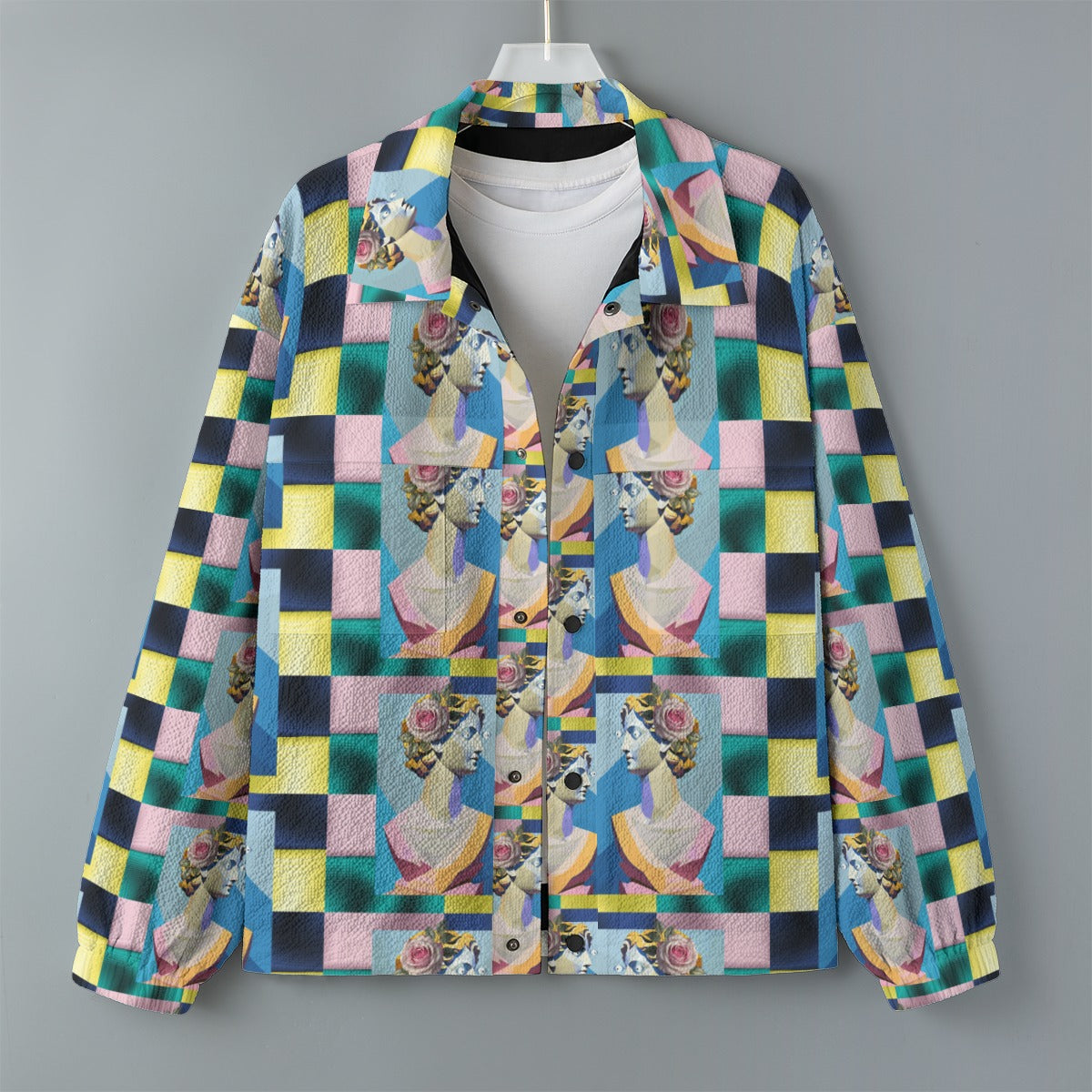 AOP Unisex Casual Lapel Jacket Kukloso Abstract No 1322