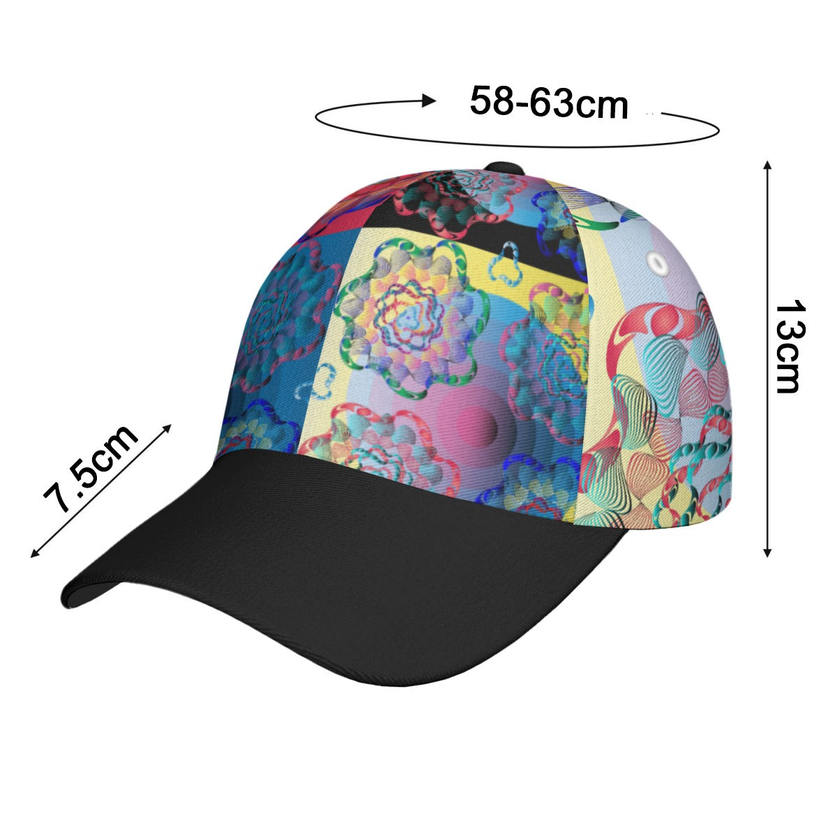 All-Over Print Unisex Peaked Cap With Box Kukloso Abstract Geo No 938