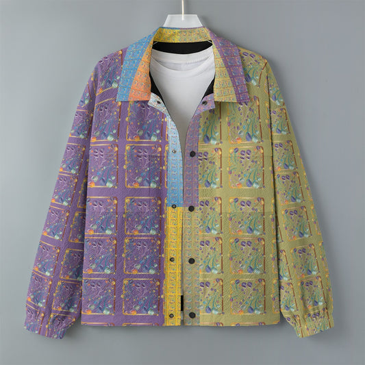 AOP Unisex Casual Lapel Jacket Kukloso Patchwork Collage No 73