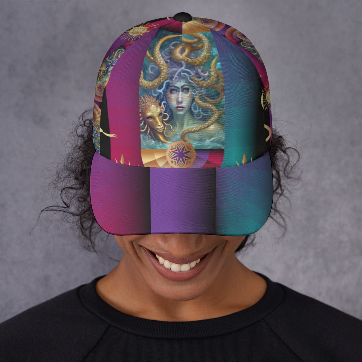 All-Over Print Unisex Peaked Cap With Box Kukloso Abstract Geo No 1214