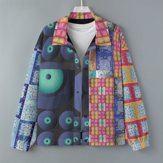 AOP Unisex Casual Lapel Jacket Kukloso Abstractical Collage No 143 A