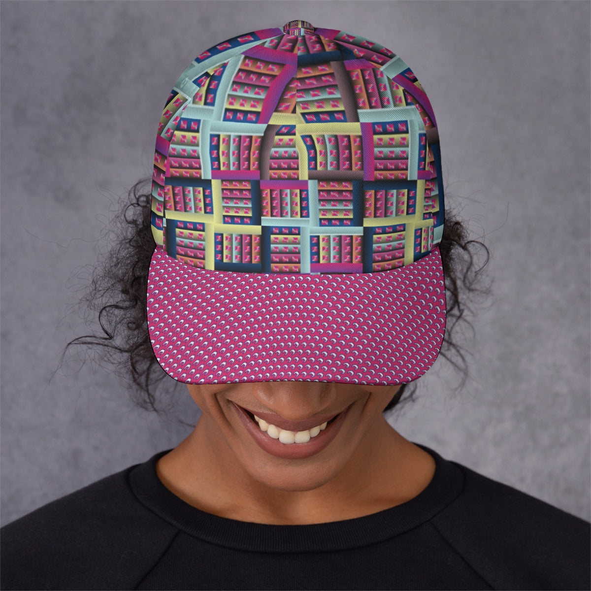 All-Over Unisex Print Peaked Cap With Box Kukloso Abstract Geo No 754