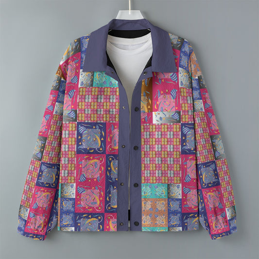 AOP Unisex Casual Lapel Jacket Kukloso Abstractical Collage No 143 B