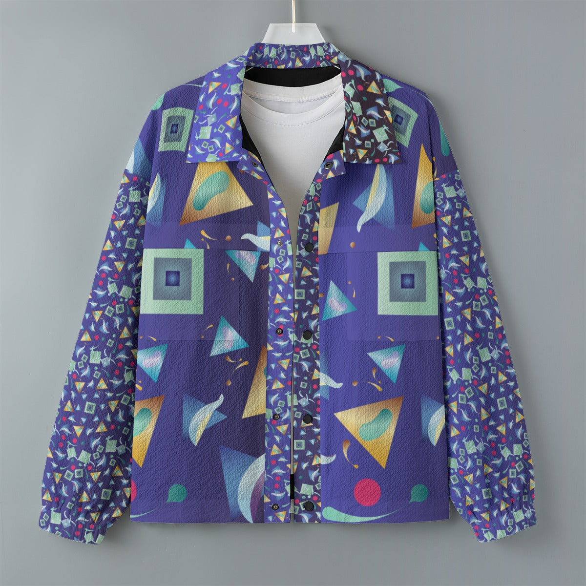 AOP Unisex Casual Lapel Jacket Kukloso Patchwork Collage No 29