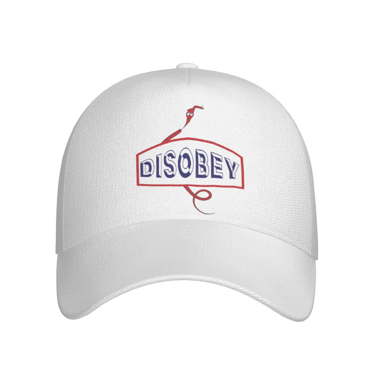 All-Over Print Peaked Cap With Box Kukloso Disobey Logo w/Snake White