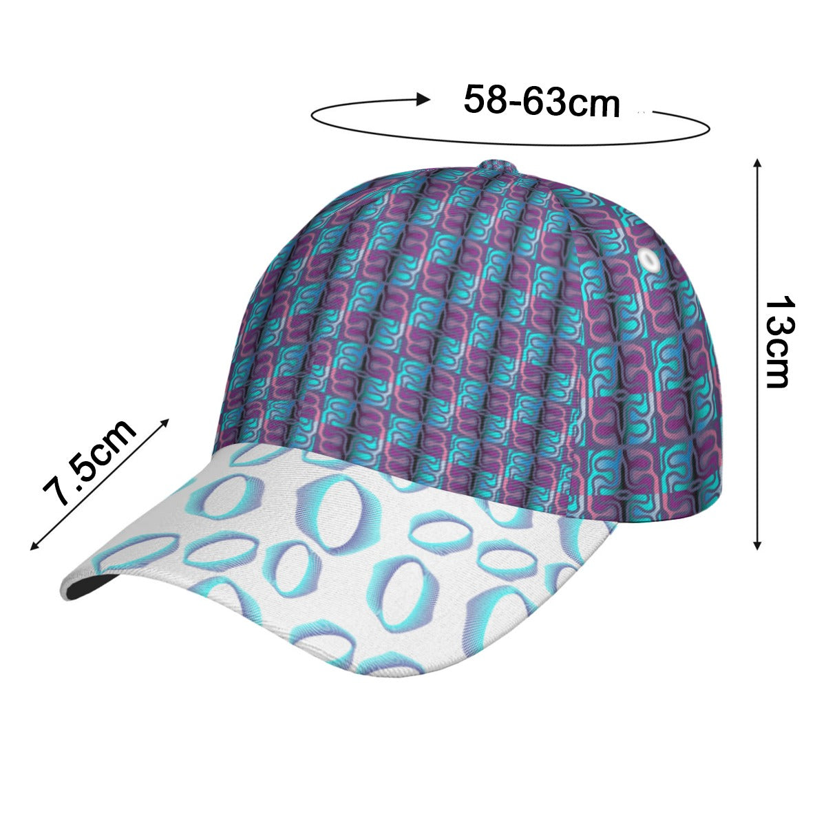 All-Over Unisex Print Peaked Cap With Box Kukloso Abstract Geo No 125