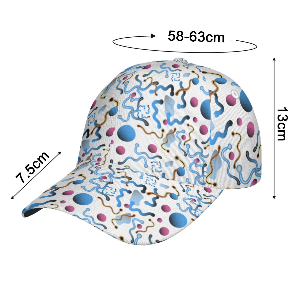 All-Over Print Unisex Peaked Cap With Box Kukloso Abstract Geo No 1821