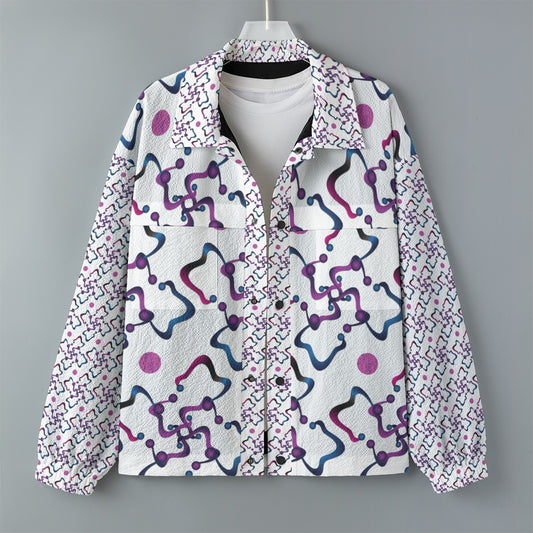 AOP Unisex Casual Lapel Jacket Kukloso Patchwork Collage No 115