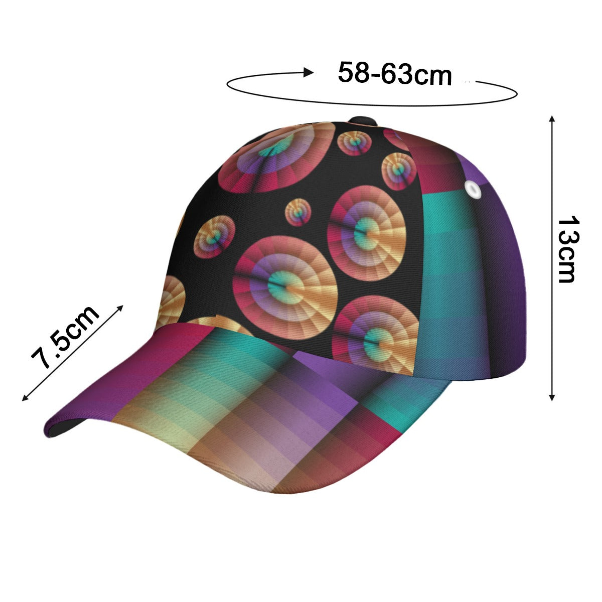 All-Over Print Unisex Peaked Cap With Box Kukloso Abstract Geo No 1219