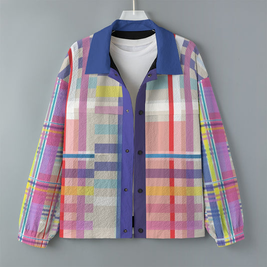 AOP Unisex Casual Lapel Jacket Kukloso Patchwork Collage No 55