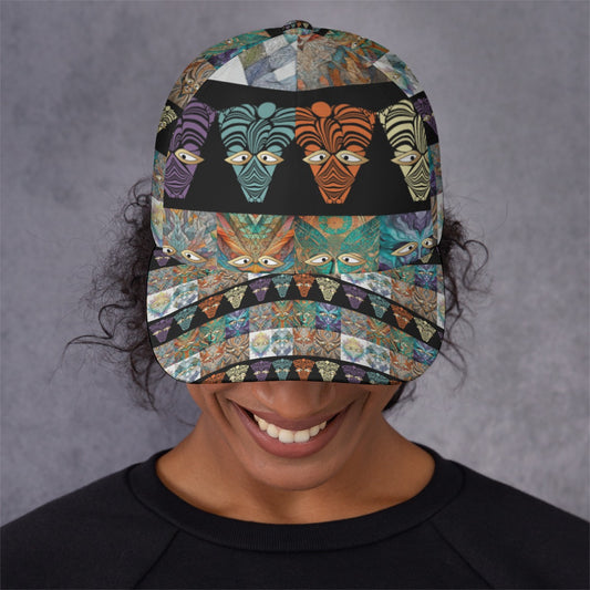 All-Over Print Unisex Peaked Cap With Box Kukloso Abstract Geo No 1830