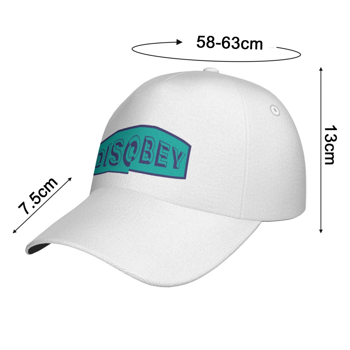 All-Over Print Peaked Cap With Box Kukloso Disobey Logo Teal