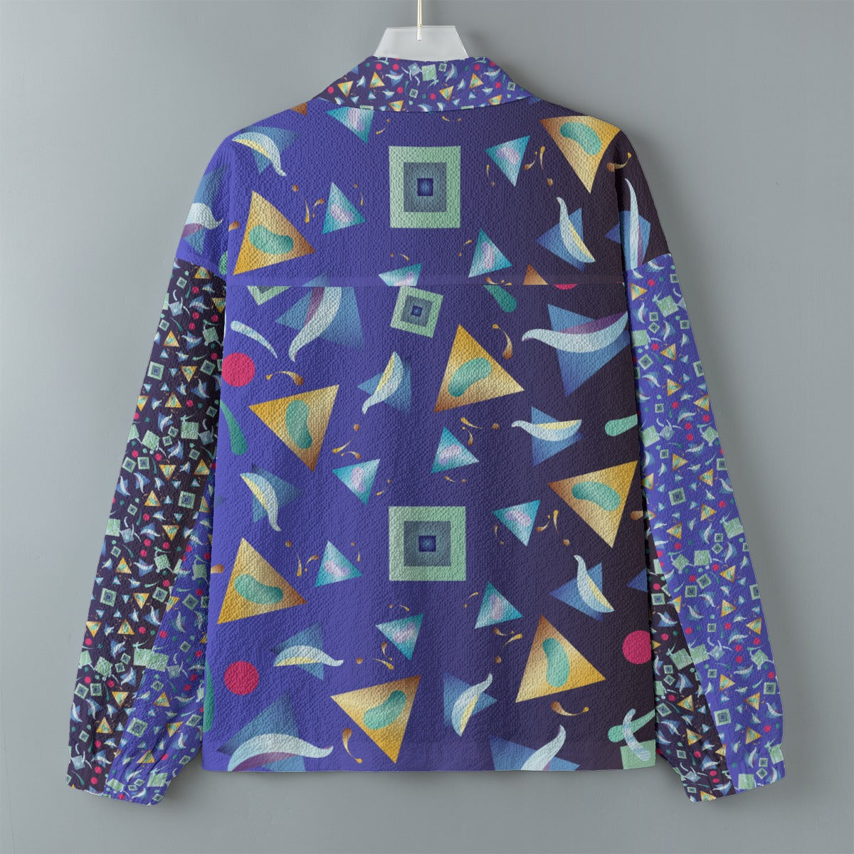 AOP Unisex Casual Lapel Jacket Kukloso Patchwork Collage No 29