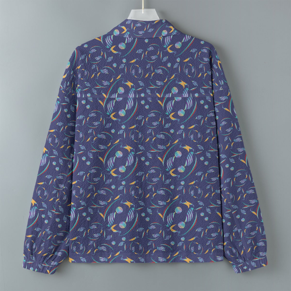 AOP Unisex Casual Lapel Jacket Kukloso Whimsical Navy