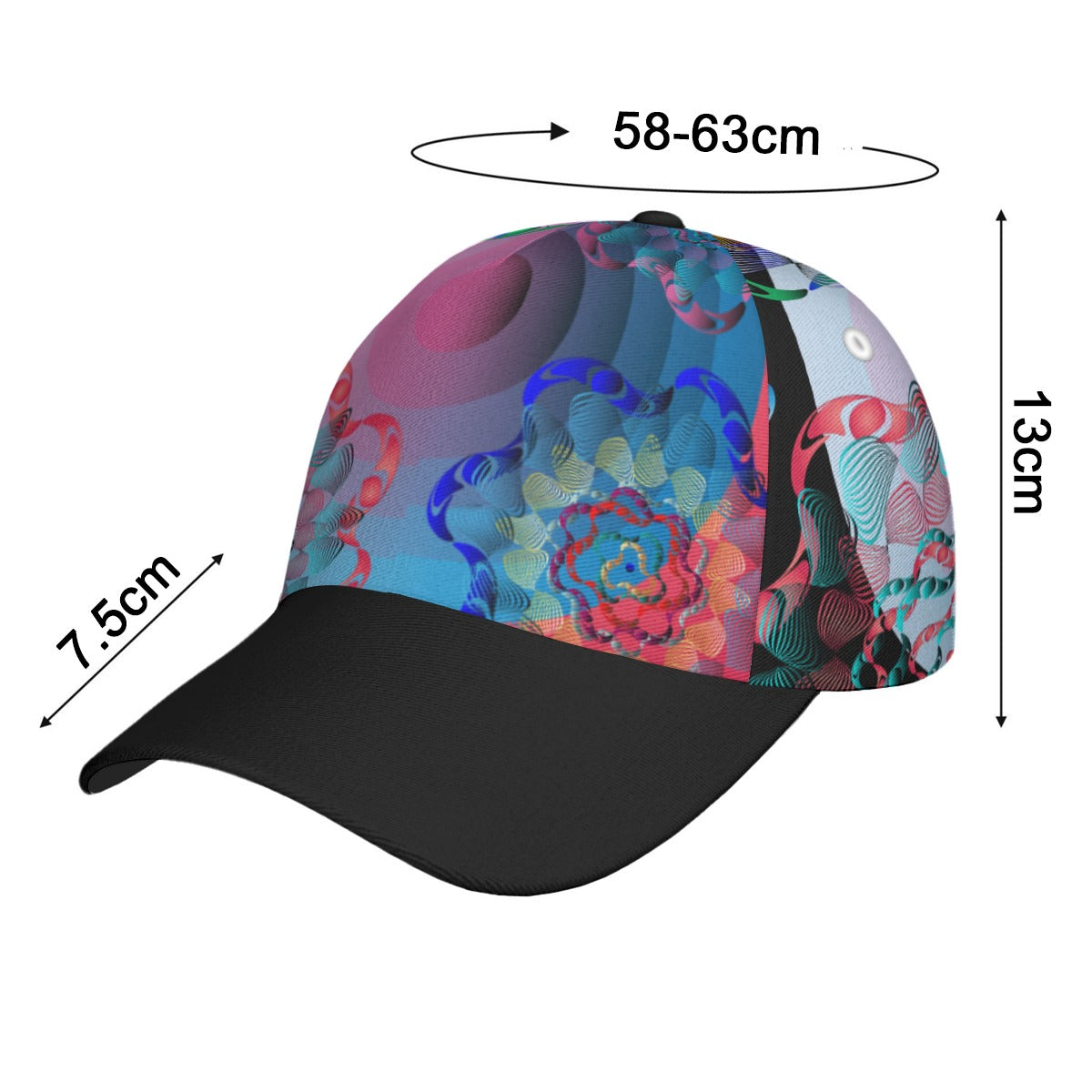 All-Over Print Unisex Peaked Cap With Box Kukloso Abstract Geo No 939