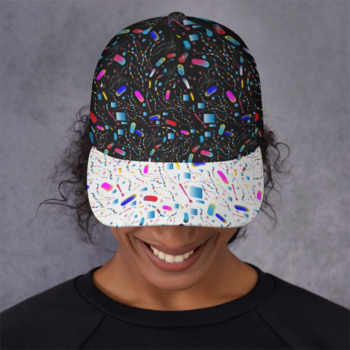 All-Over Unisex Print Peaked Cap With Box Kukloso Abstract Geo No 412