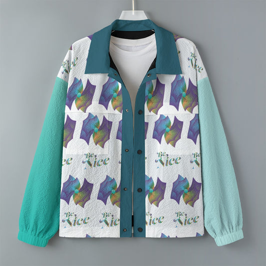 AOP Unisex Casual Lapel Jacket Kukloso Patchwork Collage No 113