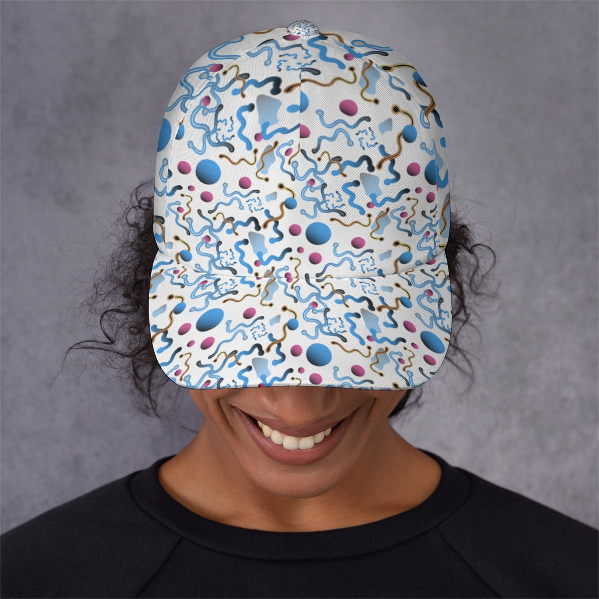 All-Over Print Unisex Peaked Cap With Box Kukloso Abstract Geo No 1821