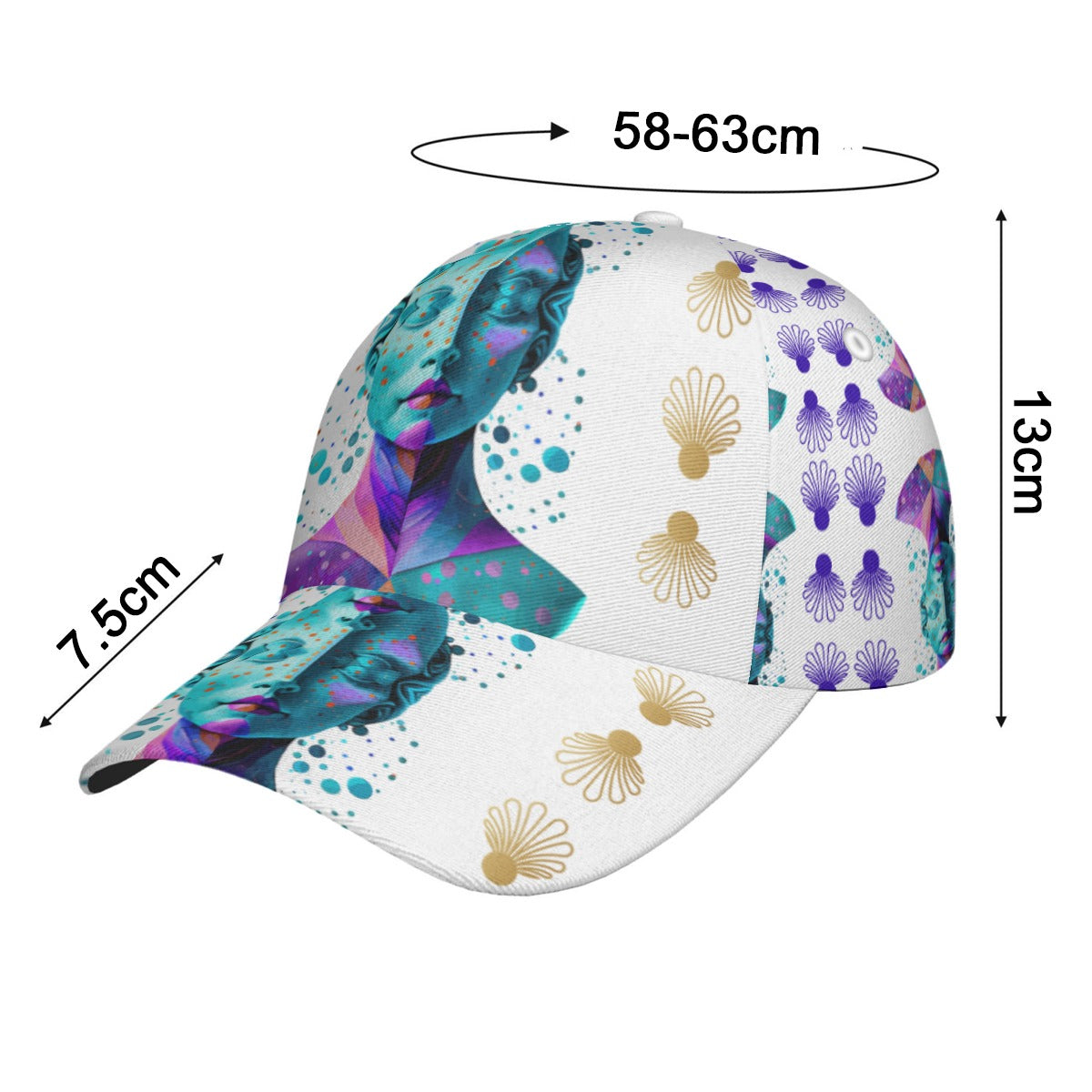 All-Over Print Unisex Peaked Cap With Box Kukloso Abstract Geo No 1282