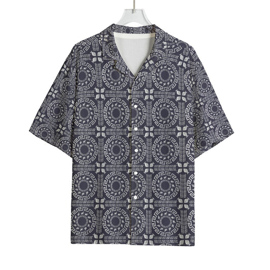 AOP Men's Hawaiian Rayon Shirt Kukloso Greek Border No 40