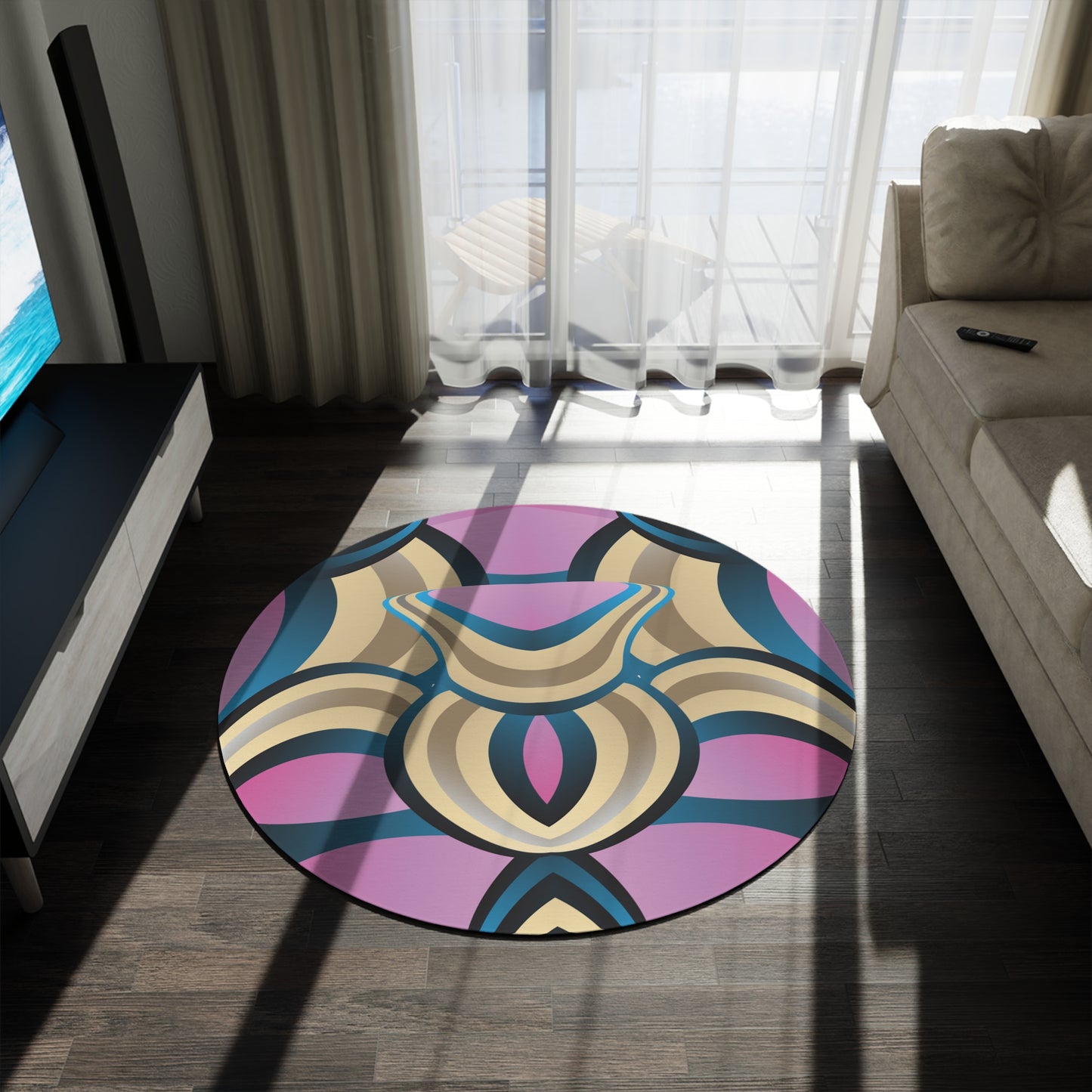 Round Rug Kukloso Ice Cream Swirls No 44 Free Shipping