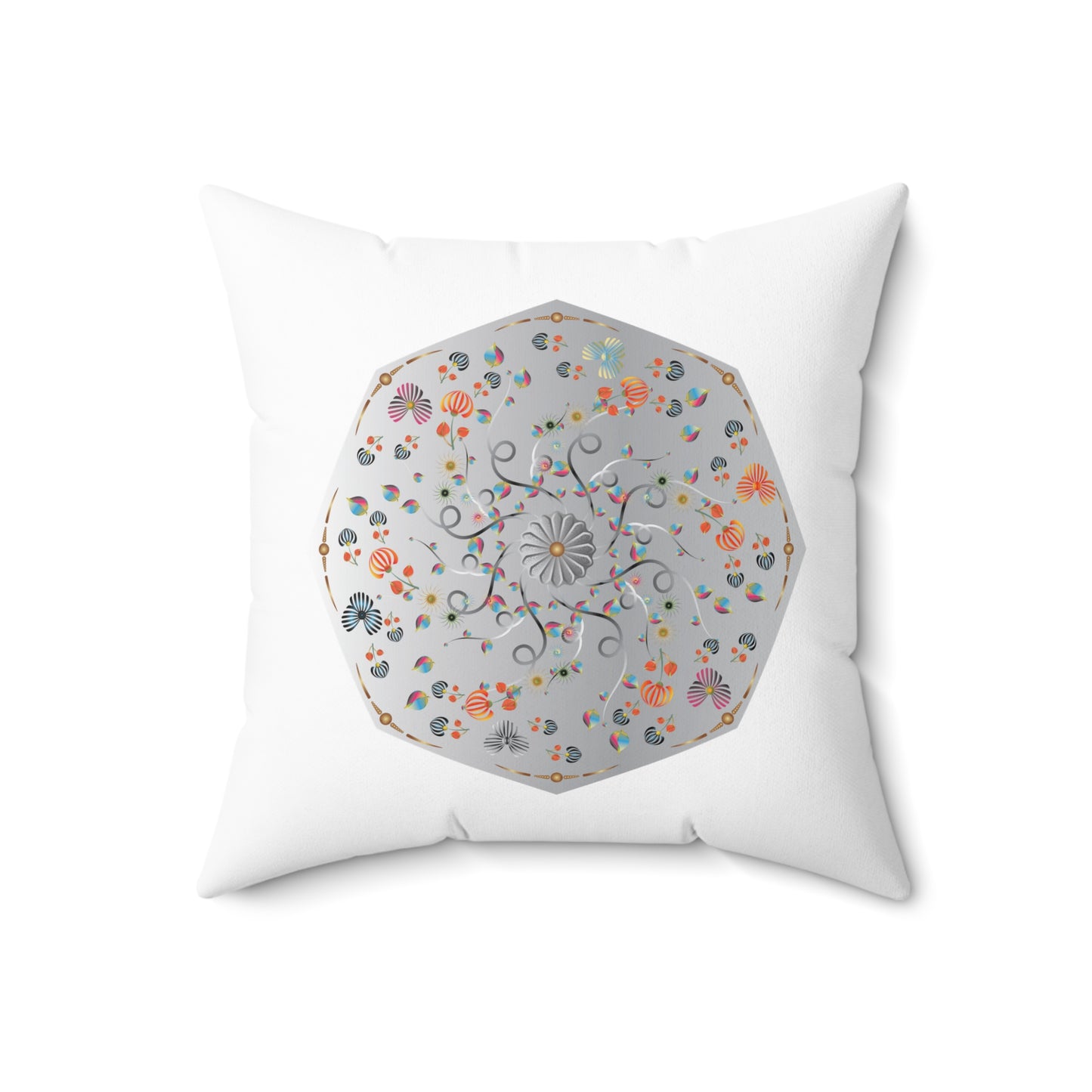 Spun Polyester Square Pillow Kukloso Mandalas No 130 & No 140 - Free Shipping