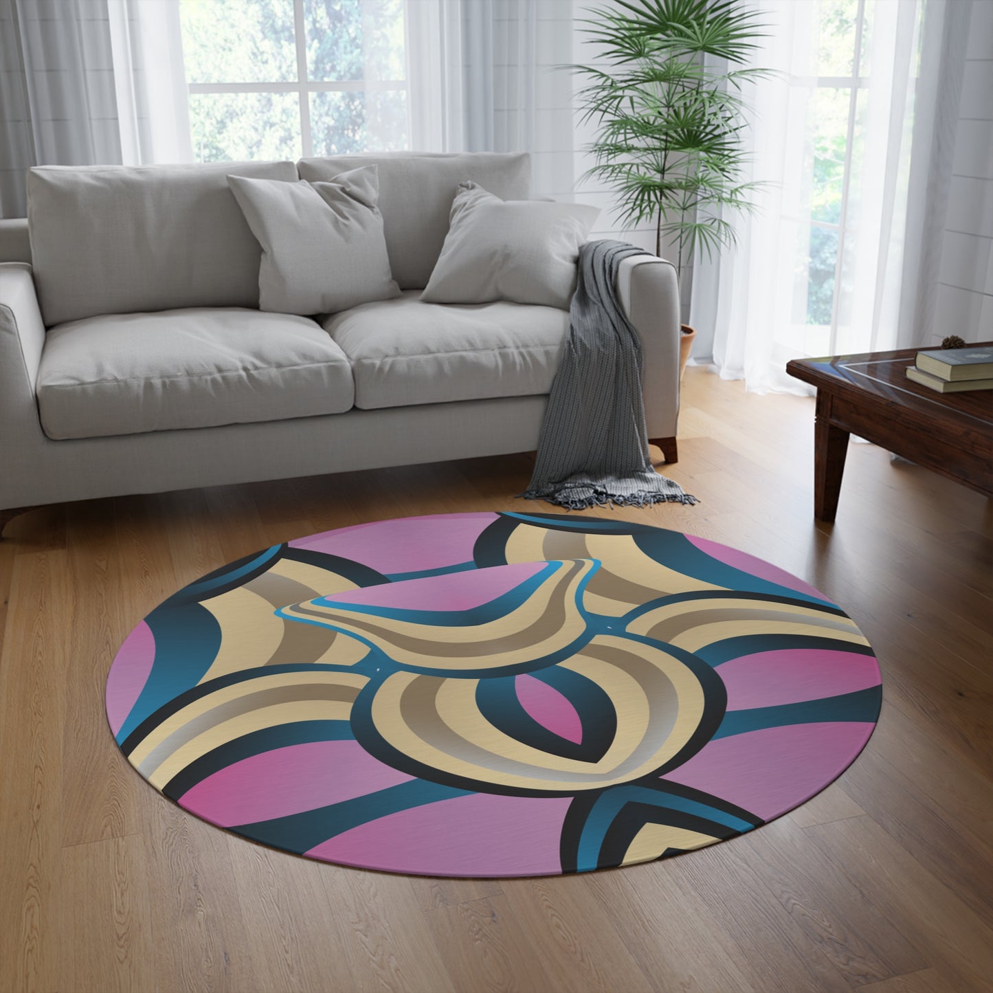 Round Rug Kukloso Ice Cream Swirls No 44 Free Shipping