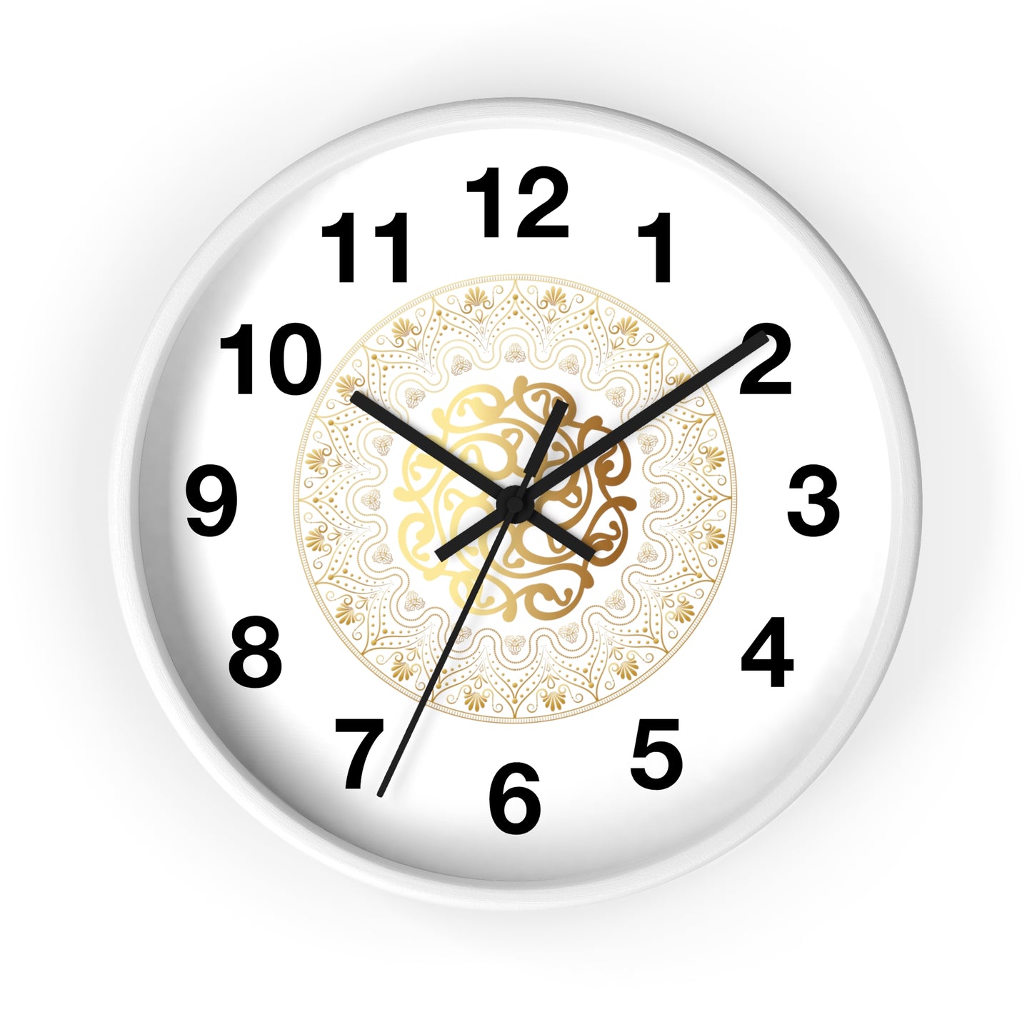 Wall Clock Kukloso Gold Mandala No 119 - Free Shipping